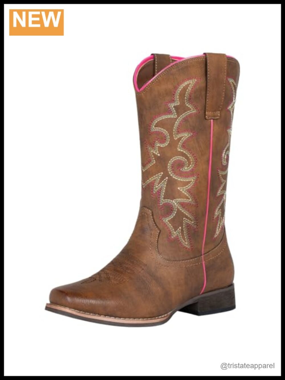 Faux Leather Wide Calf Embroidered Square Toe Western Boots